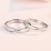 Interwoven Love Silver Couple Ring for Women